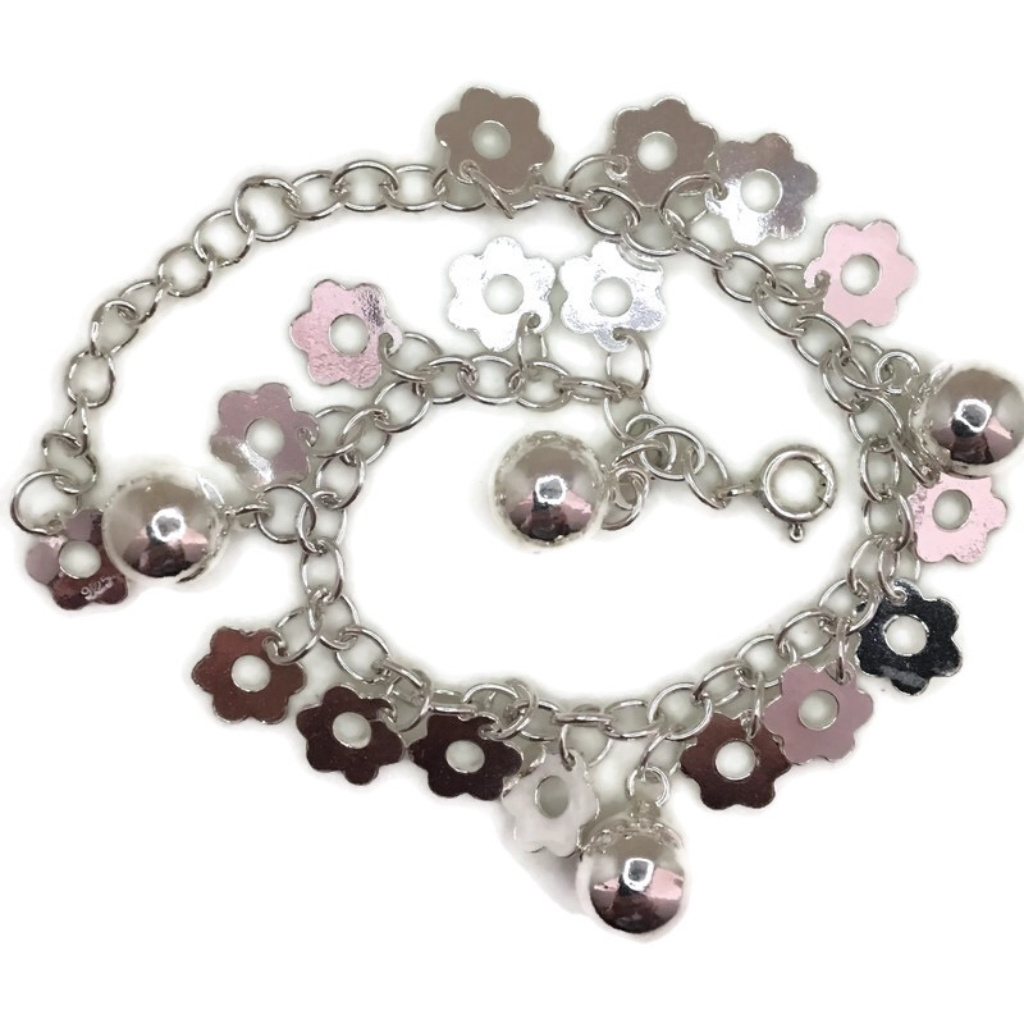 Anti-Tarnish 925 Silver Bracelet Hollow Flowers